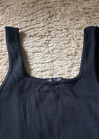Siyah Kadın Kolsuz Crop Top - Görsel 6