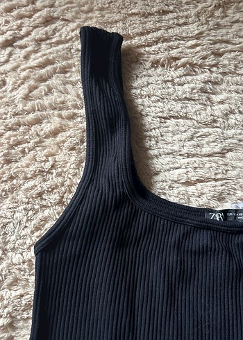 Siyah Kadın Kolsuz Crop Top - Görsel 5