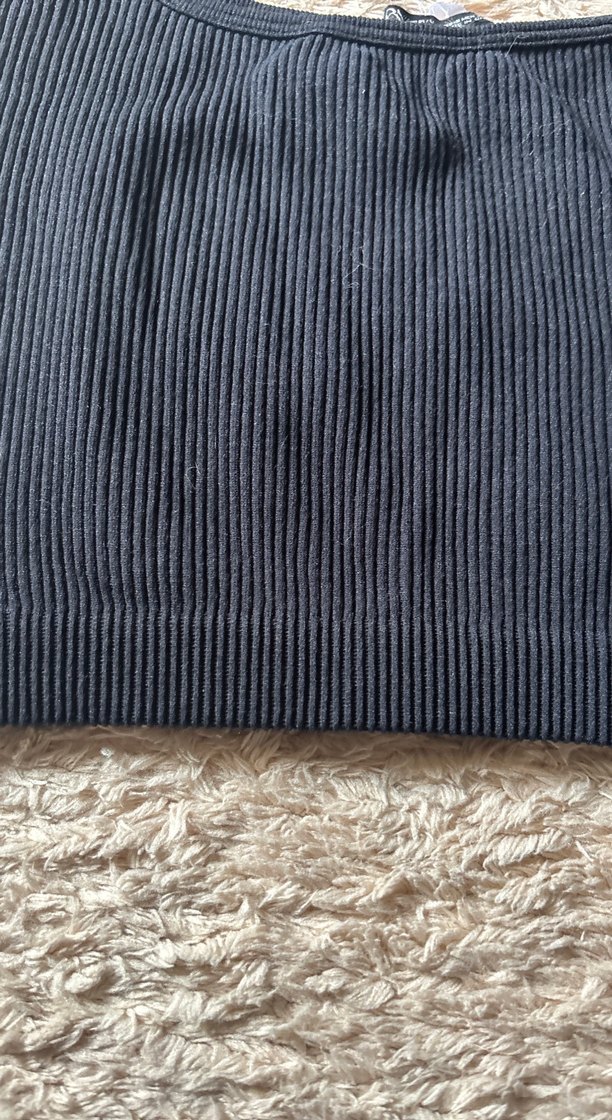 Siyah Kadın Kolsuz Crop Top - Görsel 3