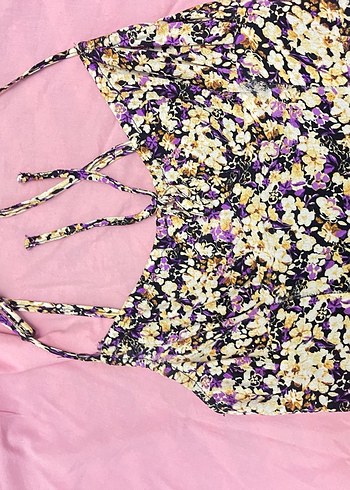 Kadın Mor Renkli Fırfırlı Bohem Fular - Görsel 3