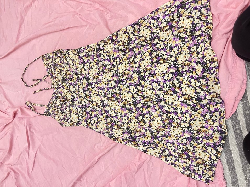 Kadın Mor Renkli Fırfırlı Bohem Fular - Görsel 2