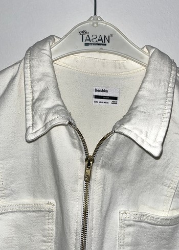 Kadın Beyaz Kısa Kollu Keten Tulum - Görsel 4