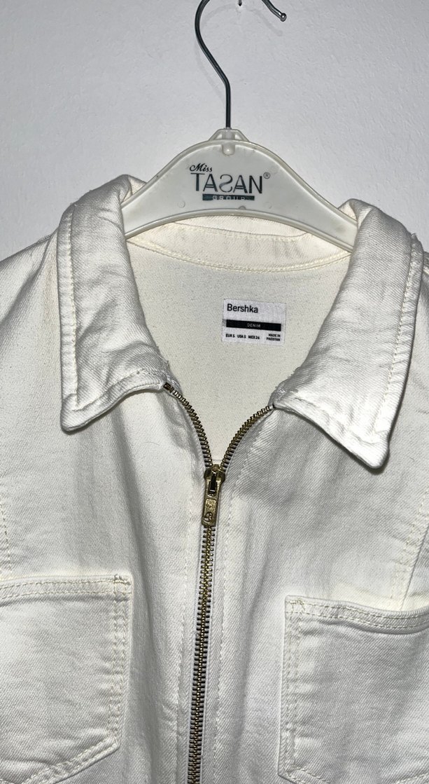 Kadın Beyaz Kısa Kollu Keten Tulum - Görsel 4