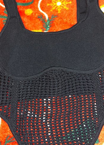 Siyah Örgü Detaylı büstiyer - Görsel 2