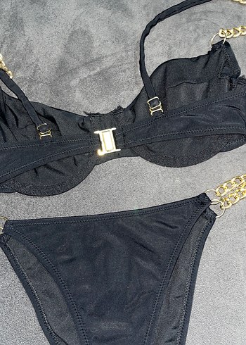 Zincir Detaylı Siyah Bikini - Görsel 3