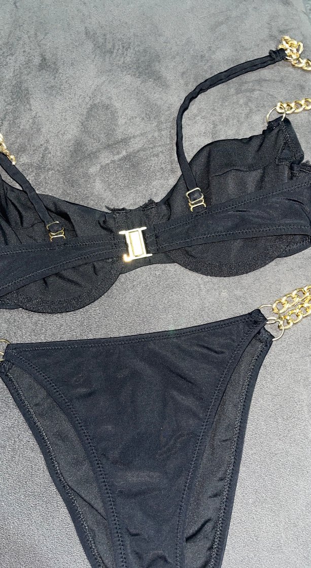 Zincir Detaylı Siyah Bikini - Görsel 3