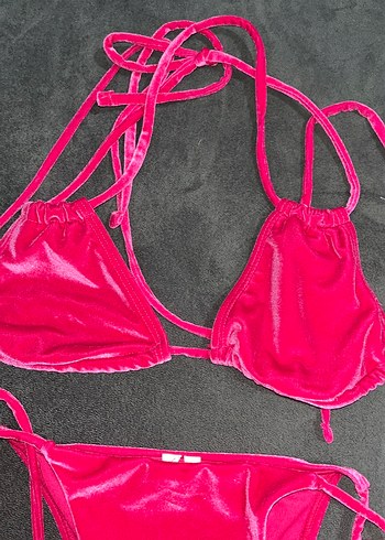 Pembe İpli Kadın Bikini Takımı - Görsel 3