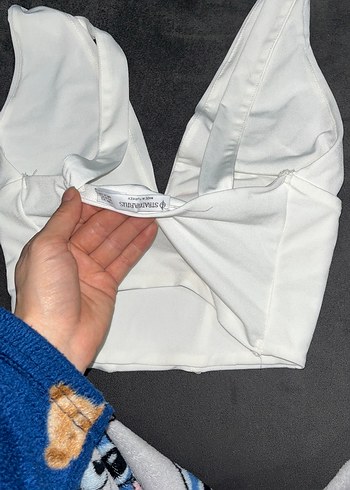 V Yaka Beyaz Kadın Büstiyer - Görsel 3