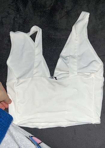 V Yaka Beyaz Kadın Büstiyer - Görsel 2