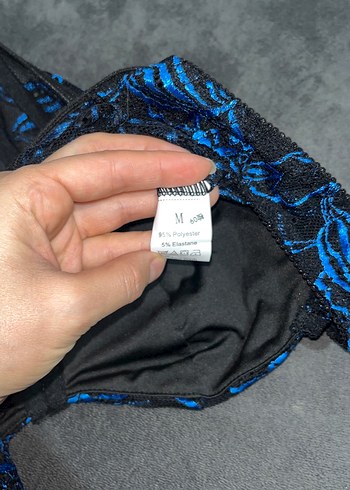 Mavi Desenli Straplez Bustiyer - Görsel 4