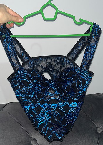 Mavi Desenli Straplez Bustiyer - Görsel 2