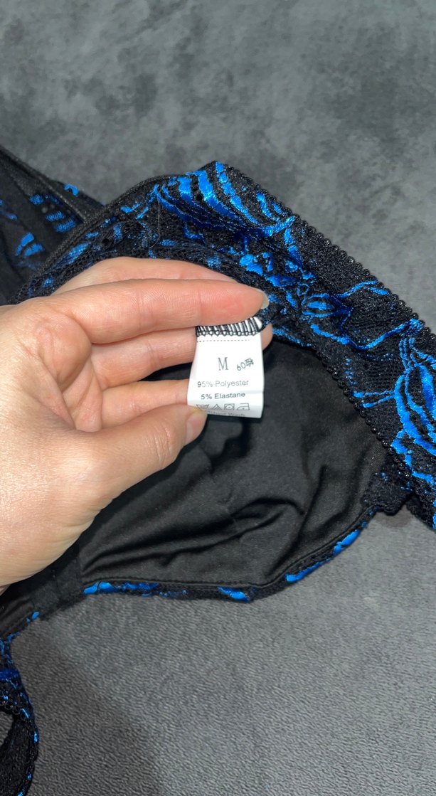 Mavi Desenli Straplez Bustiyer - Görsel 4