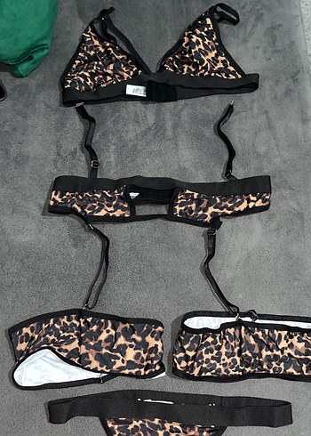 Deri Desenli Dantelli Kadın Bikini Takımı - Görsel 3