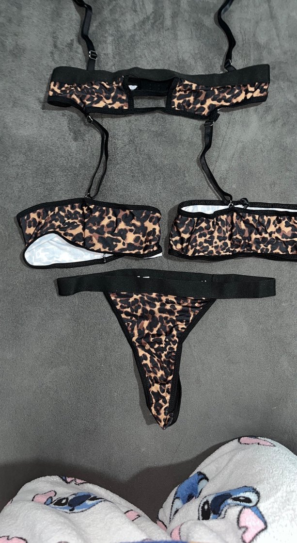 Deri Desenli Dantelli Kadın Bikini Takımı - Görsel 2