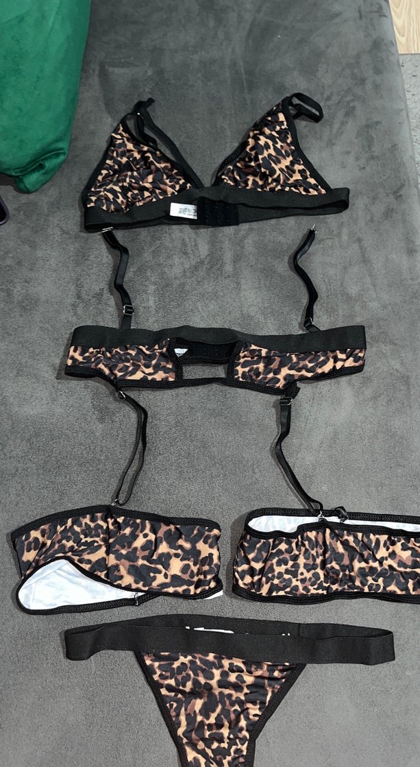 Deri Desenli Dantelli Kadın Bikini Takımı - Görsel 3