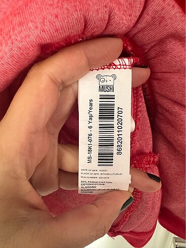 6 Yaş Beden kırmızı Renk Mushi kız çocuk elbisesi