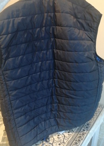 Erkek Lacivert Kolsuz Fermuarlı Yelek - Görsel 2