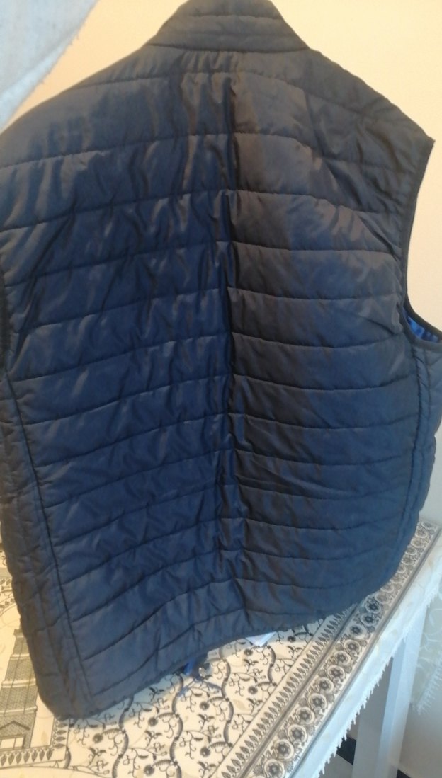 Erkek Lacivert Kolsuz Fermuarlı Yelek - Görsel 2