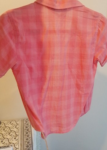 Düğmeli Pembe Keten erkek çocuk Gömlek - Görsel 2