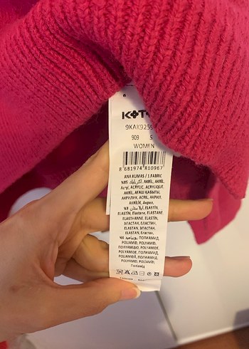 Fusya Örgü Yüksek Yaka Kadın Kazak - Görsel 3