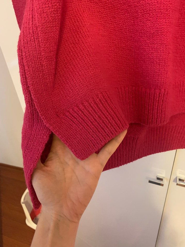 Fusya Örgü Yüksek Yaka Kadın Kazak - Görsel 4