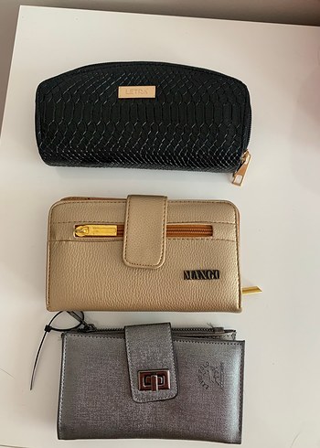 Deri Fermuarlı Kadın Clutch Cüzdanlar