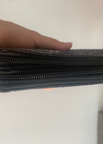 Deri Siyah Yılan Desenli Cüzdan - Görsel 3