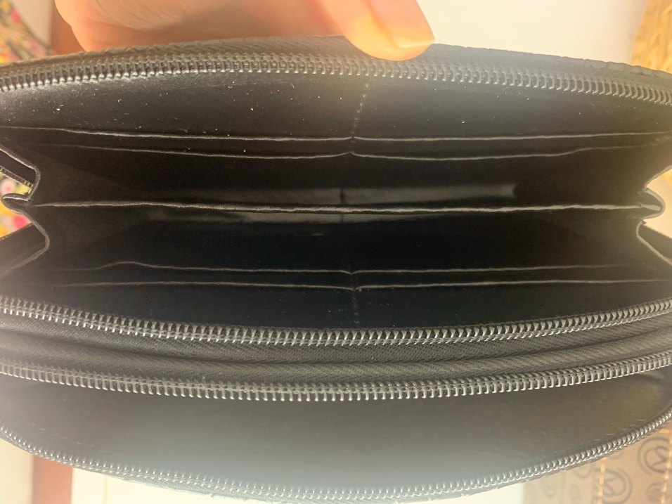 Deri Siyah Yılan Desenli Cüzdan - Görsel 4