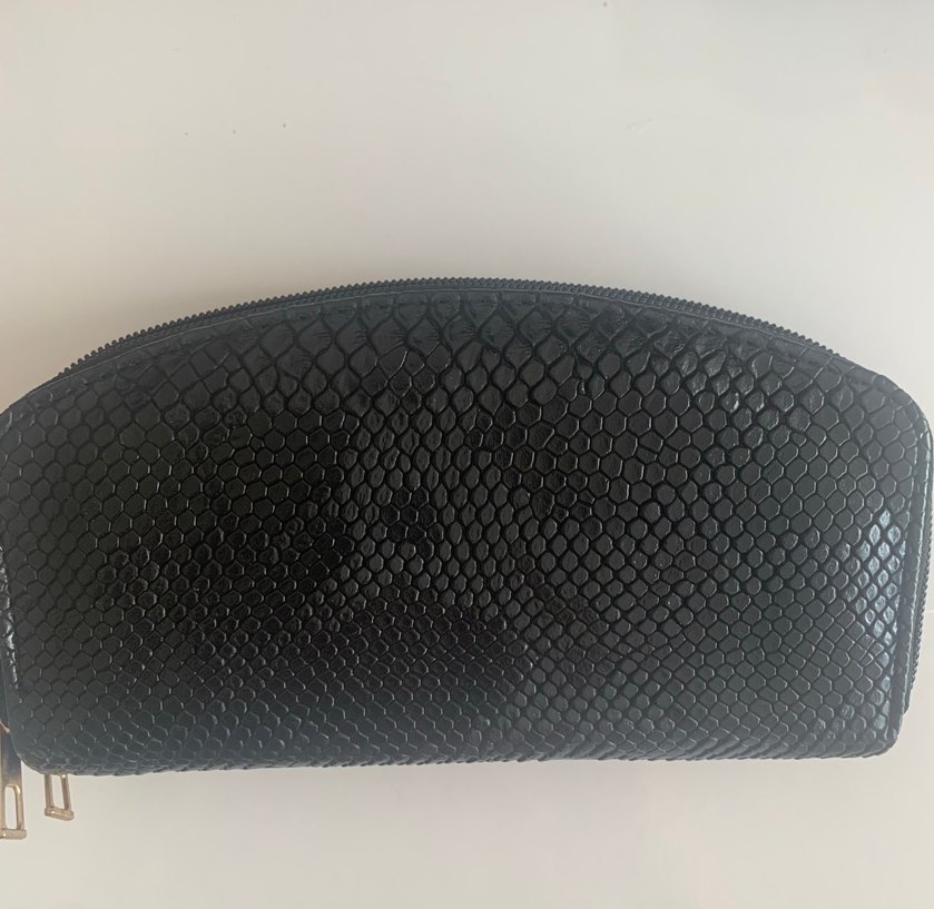 Deri Siyah Yılan Desenli Cüzdan - Görsel 2