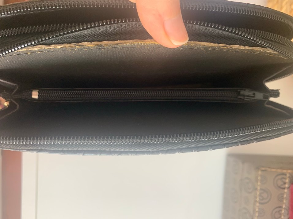 Deri Siyah Yılan Desenli Cüzdan - Görsel 5