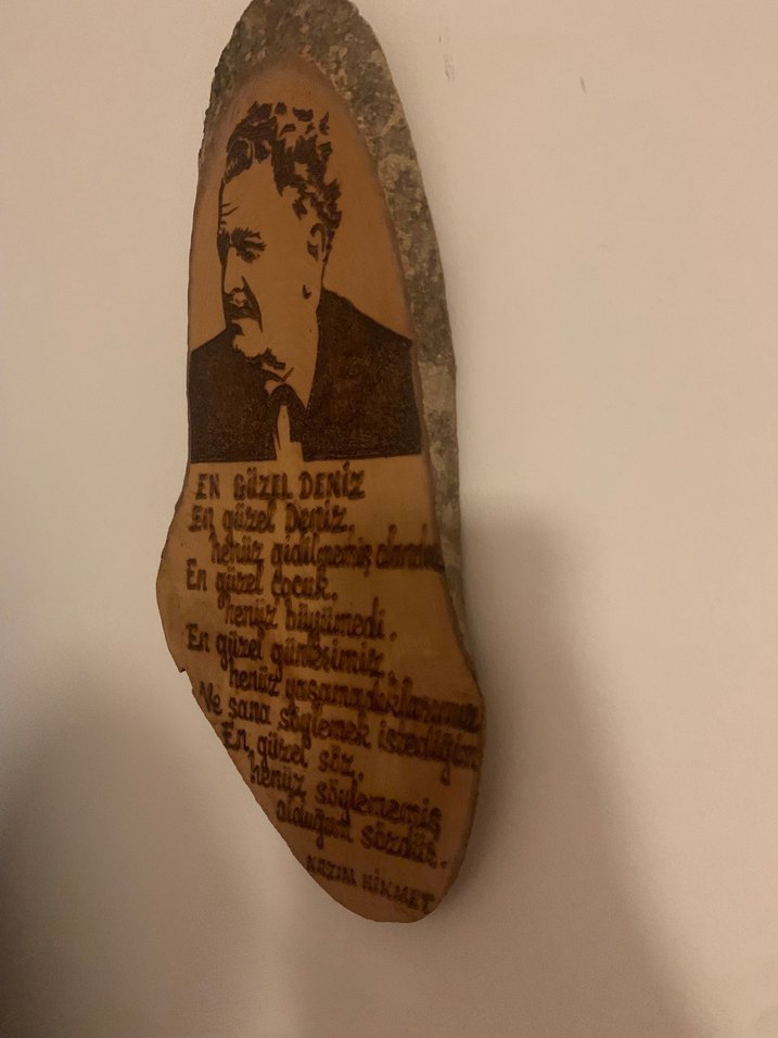 Nazım Hikmet Ahşap Portre-Şiir - Görsel 3