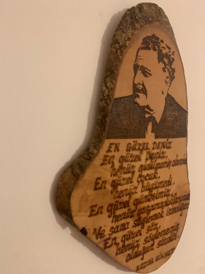Nazım Hikmet Ahşap Portre-Şiir - Görsel 2