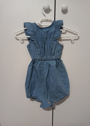 HelloBaby Kız Çocuk Denim Düğmeli Askılı Tulum
