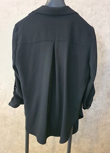 36 Beden siyah Renk Blazer Ceket Katlanabilir Kollu Rahat Kesim 