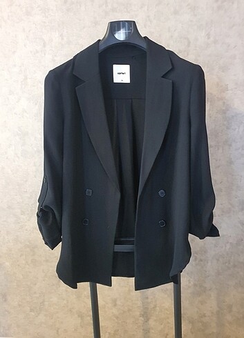 Blazer Ceket Katlanabilir Kollu Rahat Kesim 