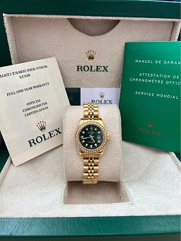  Beden Rolex Taşlı içi yeşil 31 mm 1.Sınıf aaa kalite kadın saati