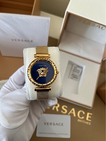 Versace VERSACE ORJİNAL KADIN SAATİ GOLD LACİVERT KADRAN