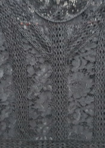 Dantel İşlemeli Siyah Uzun Kollu Gotik Elbise - Görsel 3