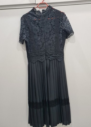 Dantel İşlemeli Siyah Uzun Kollu Gotik Elbise - Görsel 4