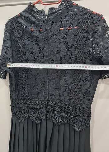 Dantel İşlemeli Siyah Uzun Kollu Gotik Elbise - Görsel 6