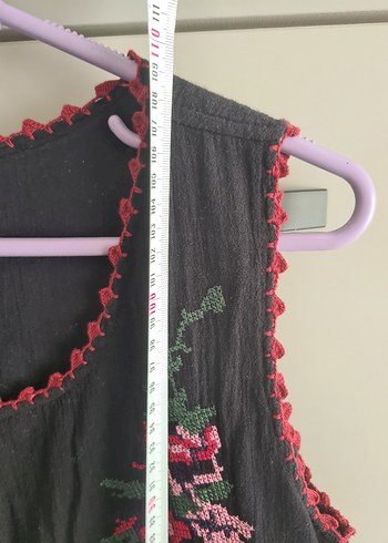 Nakışlı Gri Kolsuz Bohem Elbise - Görsel 4