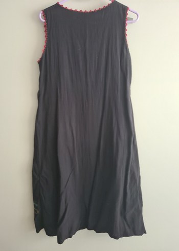 Nakışlı Gri Kolsuz Bohem Elbise - Görsel 3