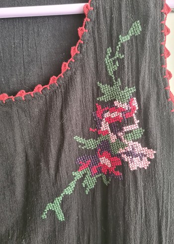 Nakışlı Gri Kolsuz Bohem Elbise - Görsel 2