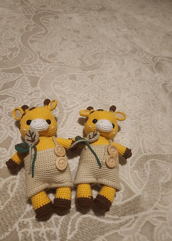 Renkli El Örgüsü Zürafa Peluş Oyuncak - Görsel 3