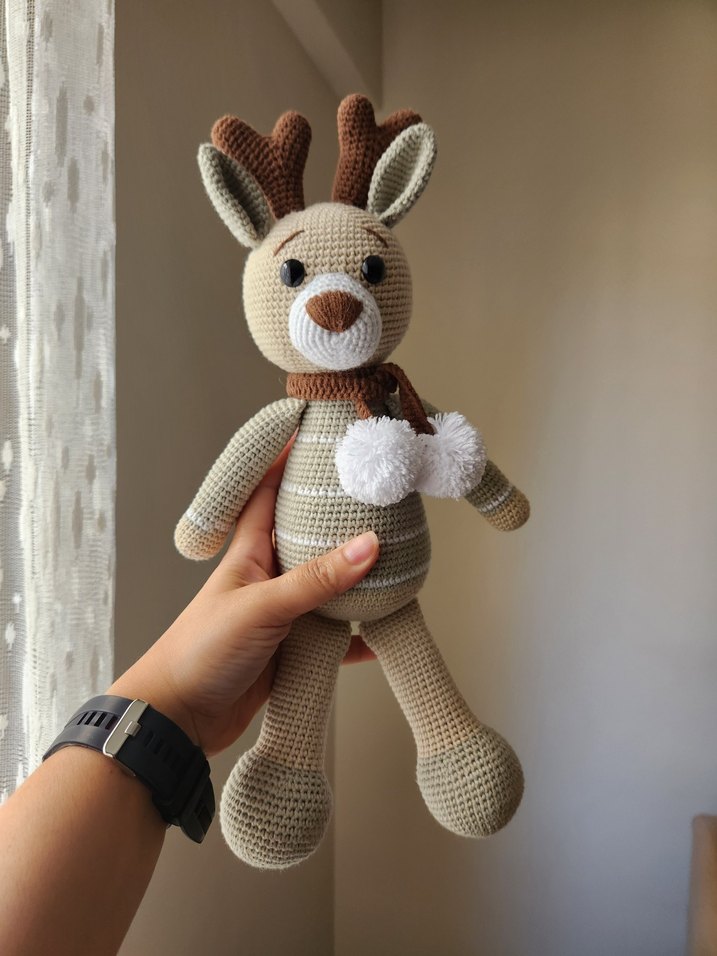 Örgü Geyik Peluş Oyuncak - Görsel 2