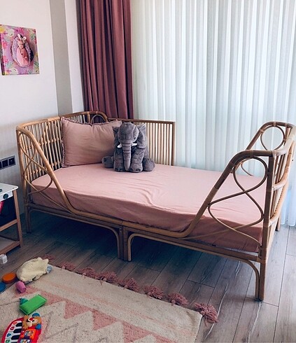 Rattan karyola çocuk genç yetişkin yatak