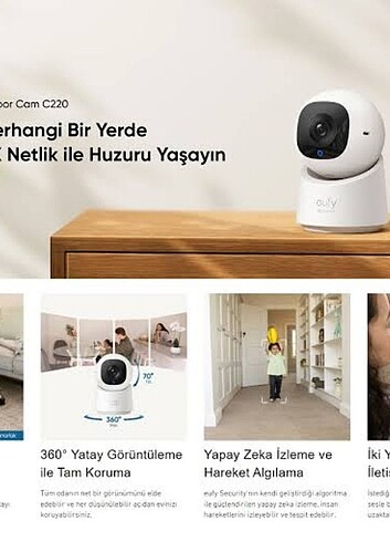 Beden Renk Anker eufy C220 360° Dönebilen Gece görüşlü Indoor Kamera