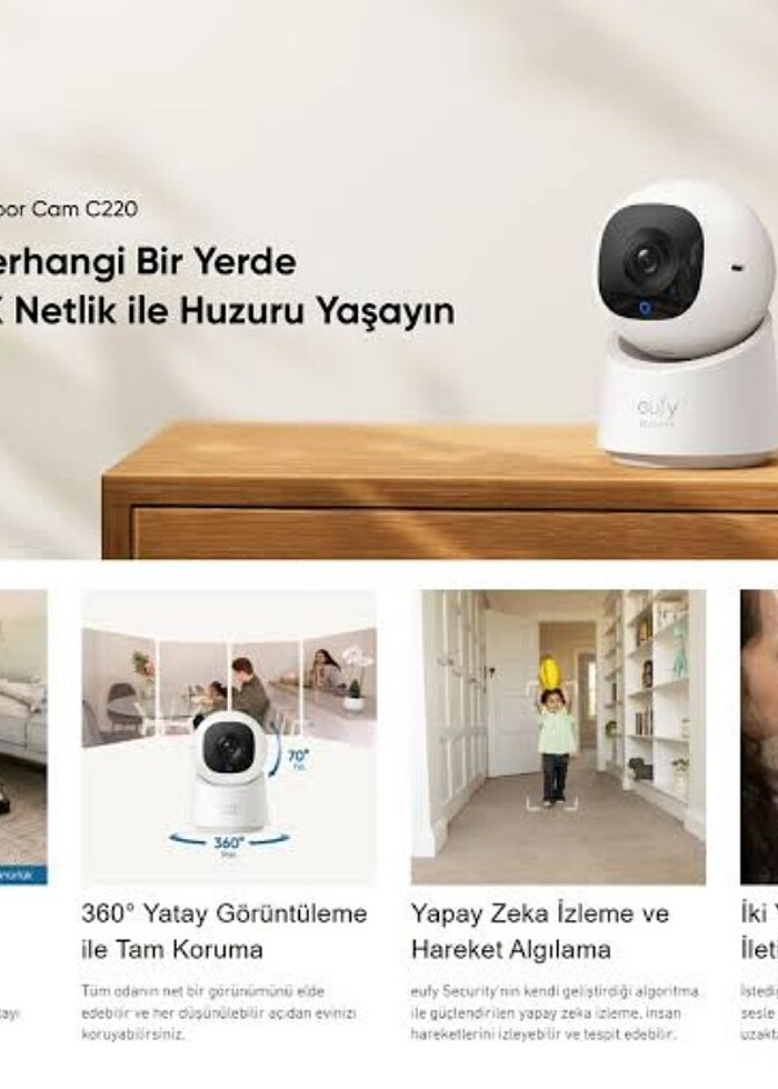  Anker eufy C220 360° Dönebilen Gece görüşlü Indoor Kamera

 - Görsel 4