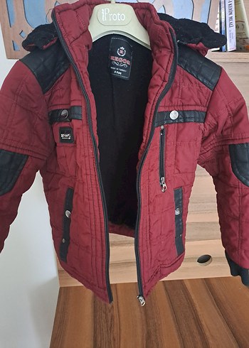 Bordo Erkek Çocuk Fermuarlı Mont - Görsel 2