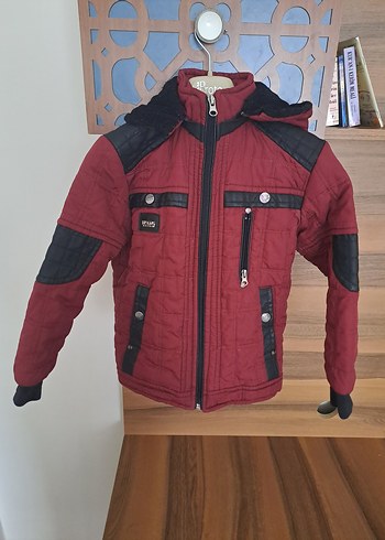 Bordo Erkek Çocuk Fermuarlı Mont - Görsel 4